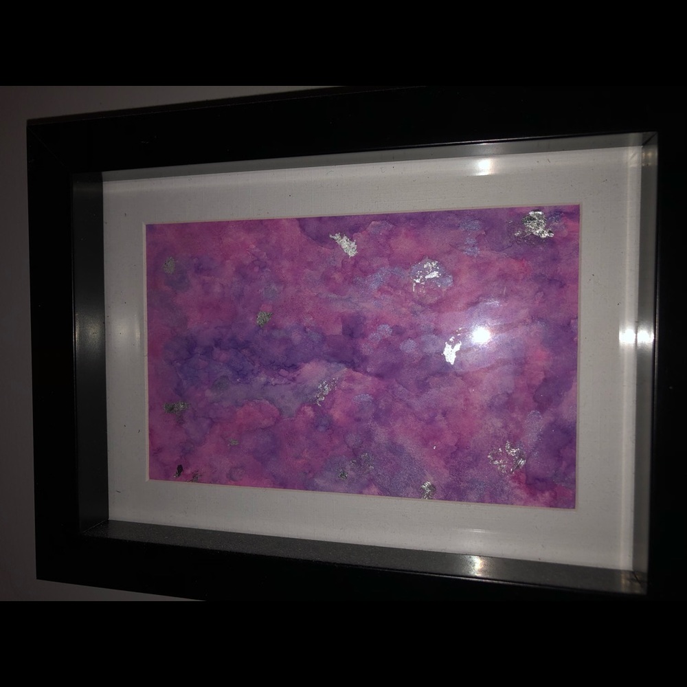 Handmade watercolour silver flake Wall Art - Picture 4 of 4